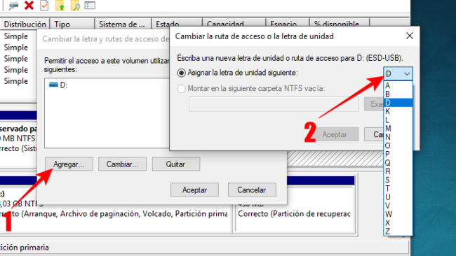 Disco duro externo no aparece en Mi PC: Asignar letra