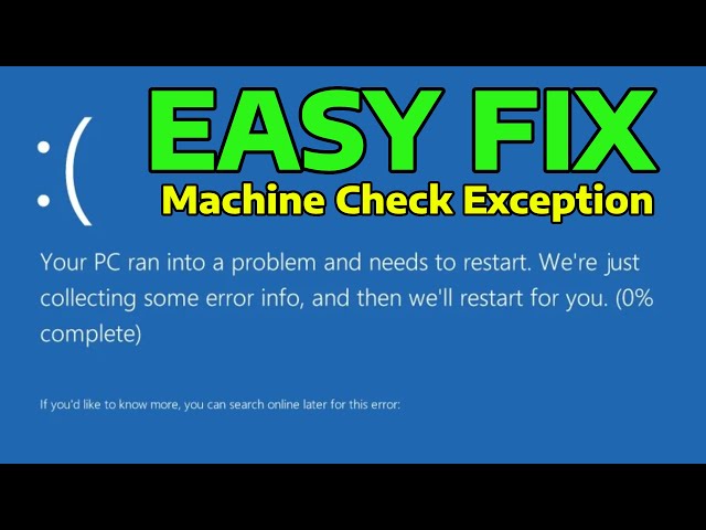 Reparar error MACHINE_CHECK_EXCEPTION