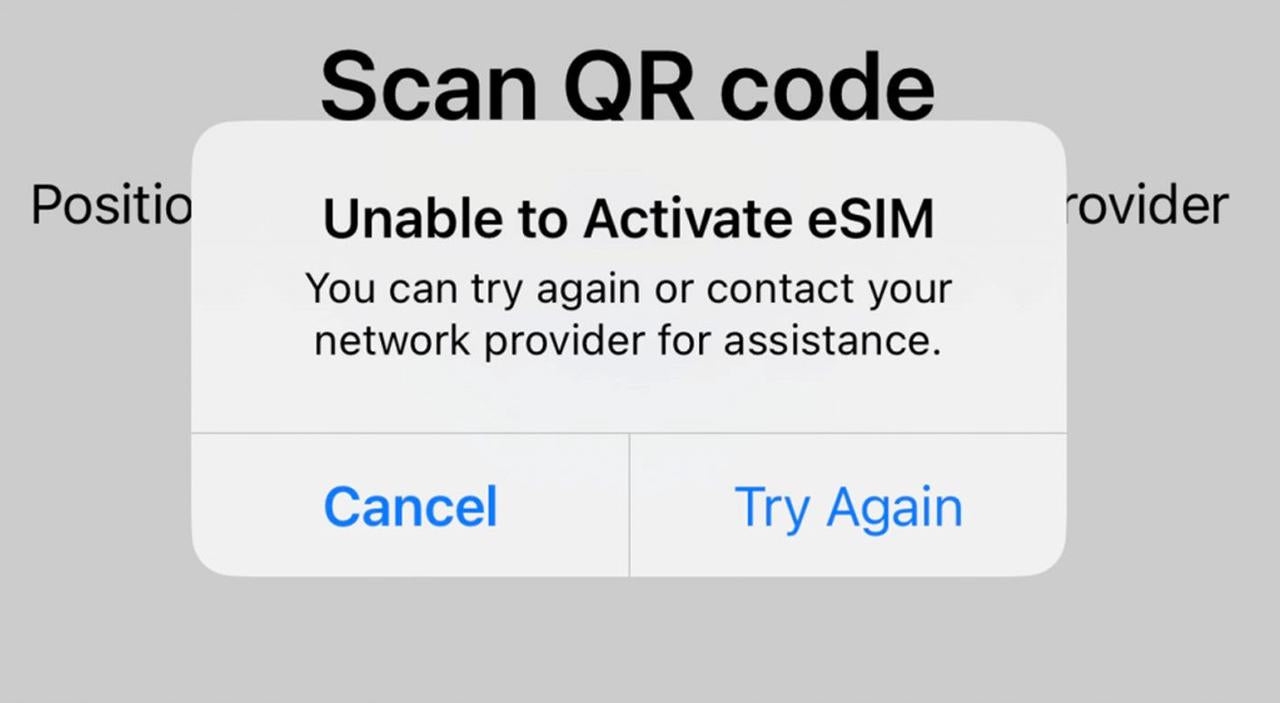 Solucionar error al escanear código QR de eSIM