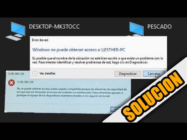 Solucionar error «Windows no puede acceder a \PC-NOMBRE»